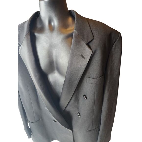 Perry Ellis Double Breasted Suit Jacket 50 Long Tuxedo Style Formal Blazer USA - Picture 11 of 16